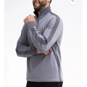 NWT Swet Tailor Men's Gray Pullover Stretch Microfleece Quarter Zip Size Large